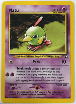POKEMON NATU 67/111 NEO GENESIS COMMON NEAR MINT - Image 1