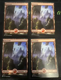 Mountain 266 Full Art X4 Battle for Zendikar Magic the Gathering mtg - Image 1