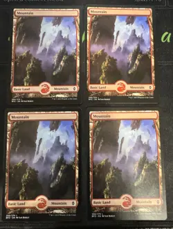 Mountain 266 Full Art X4 Battle for Zendikar Magic the Gathering mtg - Image 1