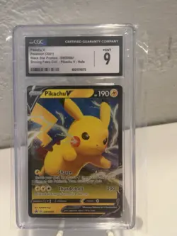 2021 POKEMON SWSH061 SHINING FATES PIKACHU V BLACK STAR PROMOS CGC GEM Mint 10 - Image 1