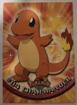 Charmander #4 1999 Topps Pokemon TV Animation Edition Series 1 Blue Logo 🔥 🔥 - Image 1