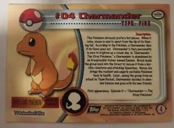 Charmander #4 1999 Topps Pokemon TV Animation Edition Series 1 Blue Logo 🔥 🔥 - Image 2