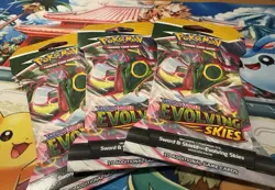 x3 Pokemon TCG Evolving Skies Sleeved Booster Packs *Random Art - Image 1