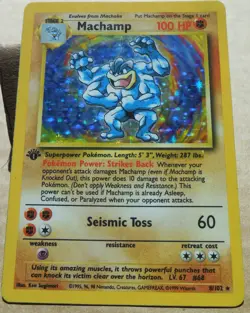 Machamp 8/102 Rare Holo 1st Edition Base Set Pokemon Card LP - Image 1