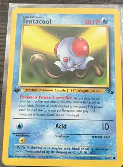 Tentacool 1st Edition Pokemon TCG Base Set Fossil Common MINT - Image 1
