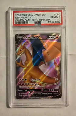 PSA 8 Charizard V Black Star Promo 050 Champion's Path Pokemon - Image 1