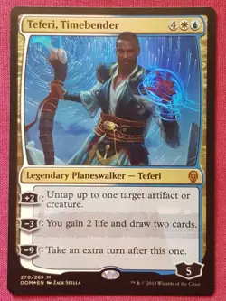 Magic The Gathering DOMINARIA FOIL TEFERI TIMEBENDER white/blue card MTG - Image 1