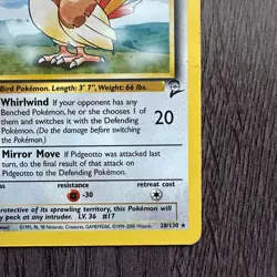 Pidgeotto 028/130 Base Set 2 Regular MP Pokemon Card TCG Vintage WOTC - Image 5