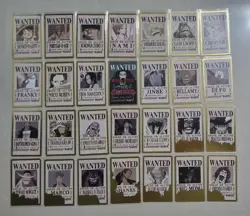 ONE PIECE Wanted Dead or Alive Card Complete set 28/28 Gold Foil Cards - Image 1