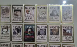 ONE PIECE Wanted Dead or Alive Card Complete set 28/28 Gold Foil Cards - Image 3