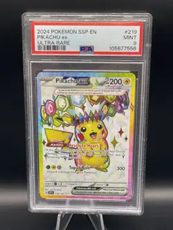 PSA 9 Mint Pikachu ex 219/191 Ultra Rare Surging Sparks SSP Pokemon Card 🔥🔥🔥 - Image 1