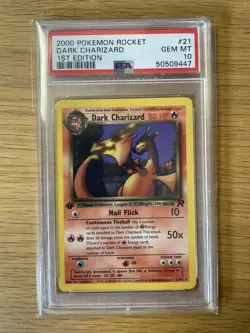 2000 Pokemon Team Rocket 1st Edition Dark Charizard PSA 10 - Image 2