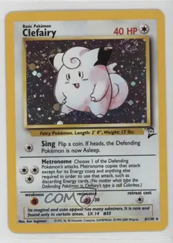 Clefairy Holo Pokemon Base Set 2 #6 2000 04dh - Image 1