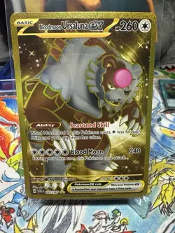 Pokemon Bloodmoon Ursaluna ex Twilight Masquerade 222/167 Hyper Rare NM - Image 1