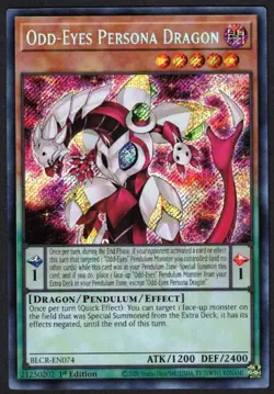 Yugioh Odd-Eyes Persona Dragon BLCR-EN074 Secret Rare 1st Ed - NM - Image 1