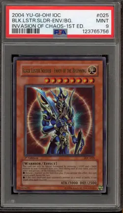 Yu-Gi-Oh! Black Luster Soldier Envoy of the Beginning 1st Edition IOC-025 PSA 9 - Image 1