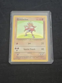 Hitmonchan 7/102 Base Set HOLO Pokemon Card MP CONDITION WOTC Vintage - Image 1