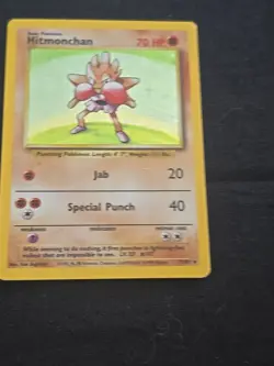 Hitmonchan 7/102 Base Set HOLO Pokemon Card MP CONDITION WOTC Vintage - Image 2