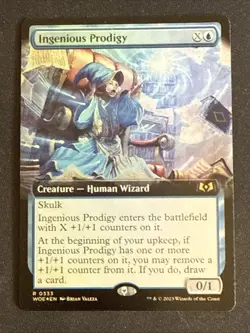 1x Foil Ingenious Prodigy (333) Extended Art Wilds of Eldraine LP MTG Magic x1 - Image 1