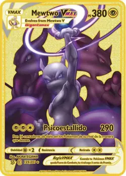 Pokemon Cards Mewtwo VMAX TCG Metal Pokemon Card 380 HP Fast Shipping - Image 1