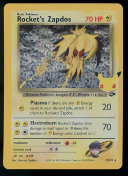 Rocket's Zapdos 15/132 Celebrations 25th Anniversary Pokemon Card - Image 1