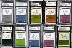 CGC 10 GEM YU NAGABA x Pokemon Card Eevee PROMO & Pikachu 208/S-P FULL SET 10 - Image 1