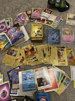 Pokemon Cards Lot Holo Foil Rares Commons GOLD FOIL LOT 100+ - Image 1