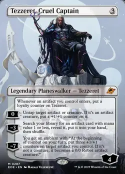 1x - Tezzeret, Cruel Captain - (borderless - #287) - Edge of Eternities - NM MTG - Image 1