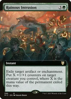 Ruinous Intrusion (066) Extended Art Midnight Hunt Commander MIC MTG Magic - Image 1