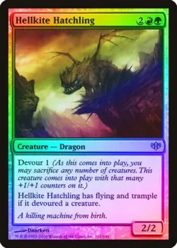 Hellkite Hatchling FOIL Conflux NM Red Green Uncommon MAGIC MTG CARD - Image 1