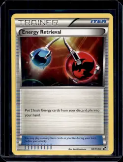 Energy Retrieval Black and White Pokemon 92/114 Uncommon NM+ - Image 1