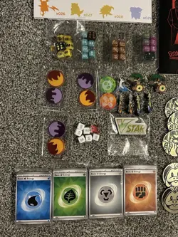 Assorted Lot of Pokemon TCG Tins, ETB, Pins, Coins, Dice, 151 Poster EMPTY - Image 2