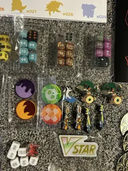 Assorted Lot of Pokemon TCG Tins, ETB, Pins, Coins, Dice, 151 Poster EMPTY - Image 4