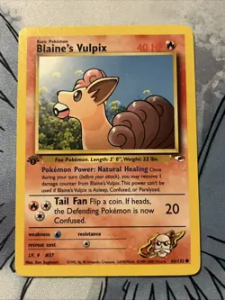 Blaine's Vulpix 65/132 1st Edition Gym Heroes Common 2000 Pokemon TCG WOTC - Image 1