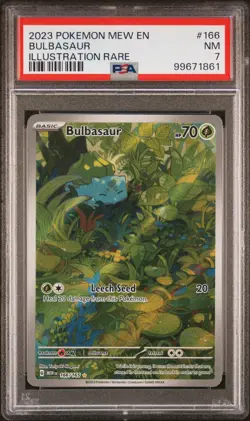 2023 POKEMON MEW EN-151 ILLUSTRATION RARE #166 BULBASAUR PSA 7 - Image 1