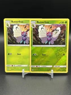 Pokemon Butterfree 3/68 Hidden Fates Reverse Holo & Non Holo Rare Set - Image 1