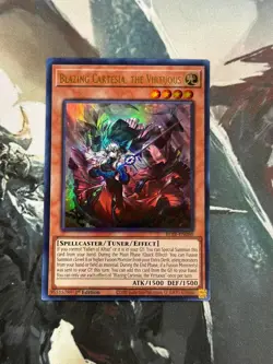 Yugioh Blazing Cartesia, the Virtuous Ultra Rare BLTR PLUS EXTRA CARD - Image 1