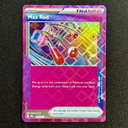 Max Rod 116/131 Holo Pokemon TCG Card Prismatic Evolutions M/NM - Image 1