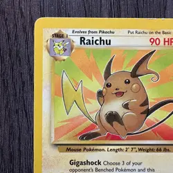 Raichu 29/62 Fossil Unlimited Rare MP Regular Pokemon Card Vintage WOTC Pokemon - Image 2