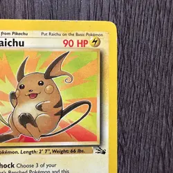 Raichu 29/62 Fossil Unlimited Rare MP Regular Pokemon Card Vintage WOTC Pokemon - Image 3