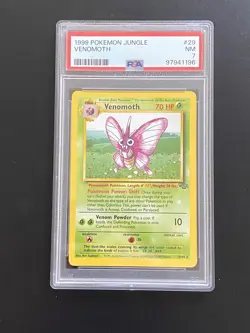 Vintage 1999 Pokemon Jungle Venomoth Card #29: PSA 7 NM - Image 1