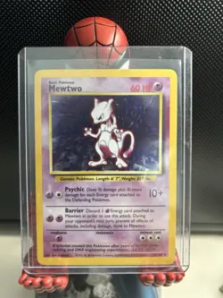 Pokemon Mewtwo TCG Base Set Holo Unlimited Rare Card 10/102 - Image 1