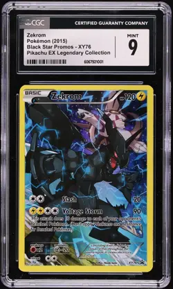 CGC 9 Zekrom Full Art Black Star Promo XY 2015 Pokemon Card XY76 - Image 1