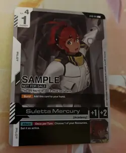 Gundam Card Game Suletta Mercury ST01-011 C Near Mint Sample Card - Image 1