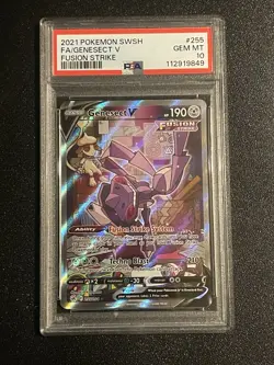 Genesect V Fusion Strike Alt Art Card 255/264 Gem Mint PSA 10 Pokemon TCG - Image 1