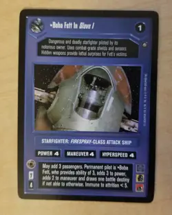 Star Wars Card CCG Boba Fett In Slave 1 With Plastic Toploader NEAR MINT - Image 1