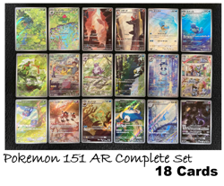 Pokemon 151 AR Pikachu Mewtwo etc card japanese complete【Tracking】 set of 18 - Image 1