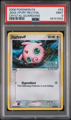 Pokemon Card Reverse Holo Jigglypuff 53/100 PSA 9 MINT ex Crystal Guardians - Image 3