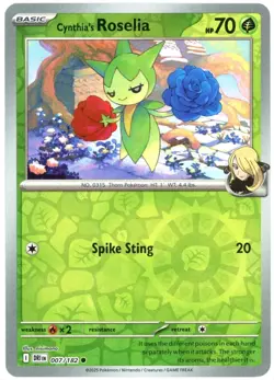 Cynthia's Roselia- 007/182 Destined Rivals Reverse Holo Pokemon Card - Image 1