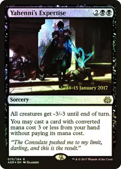 Magic The Gathering MTG YAHENNI'S EXPERTISE FOIL Aether Revolt Prerelease NM - Image 1